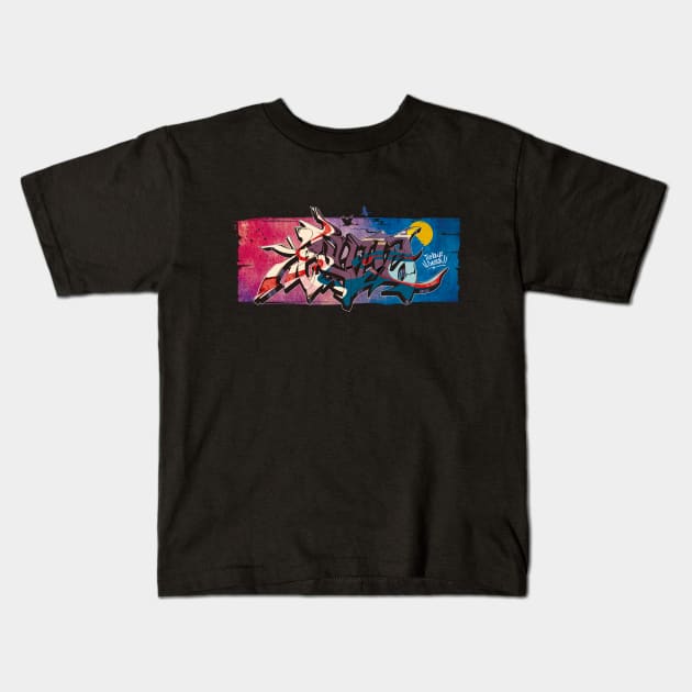 Japanese KANJI Graffiti KACHOFUGETSU Kids T-Shirt by TurkeysDesign